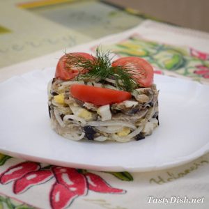 вкусный салат из баклажанов с луком рецепт с фото