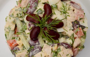 очень вкусный салат с красной фасолью рецепт с фото пошагово