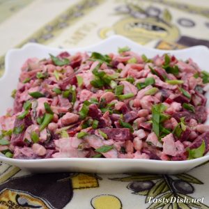 куриный салат с фасолью рецепт с фото пошагово