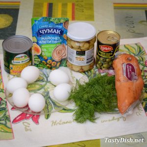 слоеный салат с копченой курицей и грибами рецепт с фото пошагово
